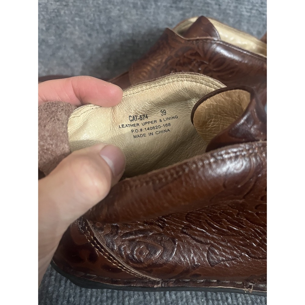 Alegria PG Lite Brown Leather Brass Buckle Ankle Bootie 39 8.5-9 - Picture 10 of 11
